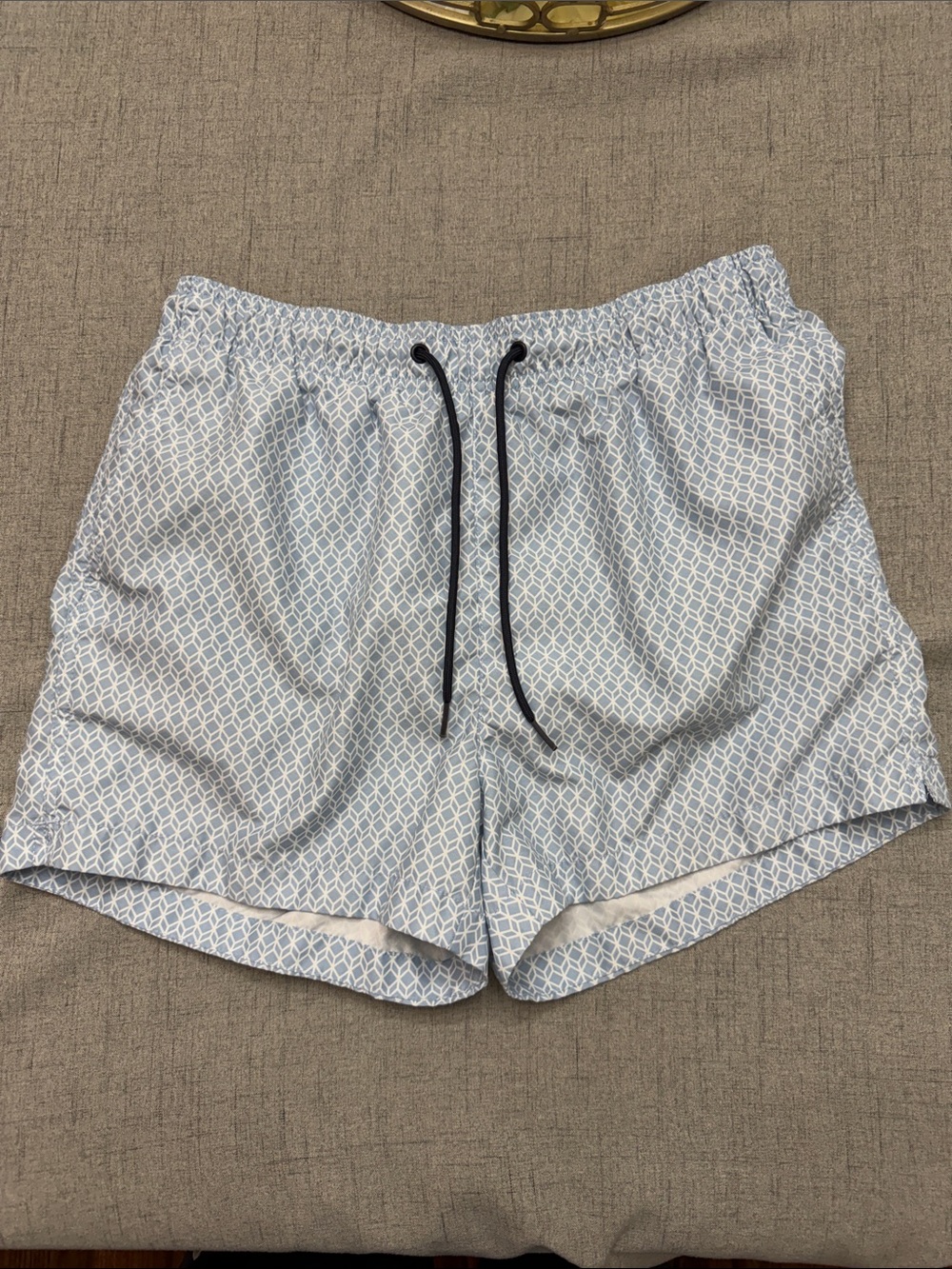 H&M Light Blue Geometric Men’s Swim Trunks Size M Medium